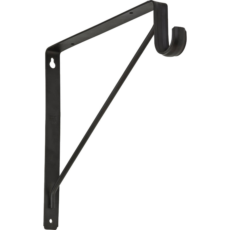 Stanley Home Designs 12-5/8 In. H. x 11 In. D. Shelf & Rod Bracket, Oil Rubbed Bronze