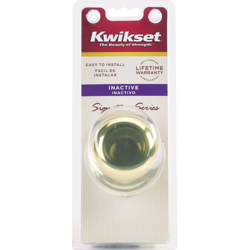 Kwikset Signature Series Polished Brass Juno Dummy Door Knob