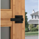 Kwikset Singapore Square Keyed Entry Lever SmartKey, Matte Black
