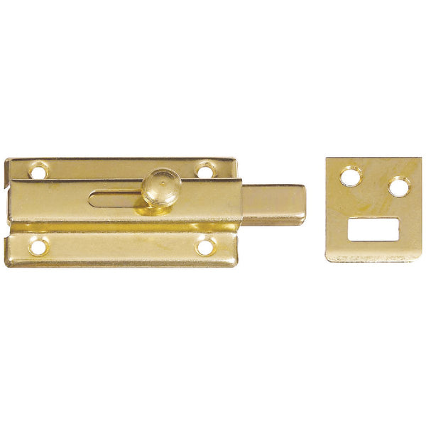 National 3 In. Brass Door Slide Bolt