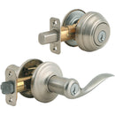 Kwikset Signature Series Satin Nickel Deadbolt and Lever Combo with Smartkey