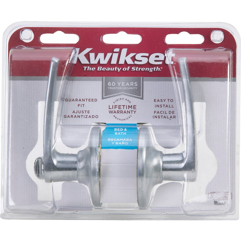 Kwikset Satin Chrome Delta Privacy Door Lever