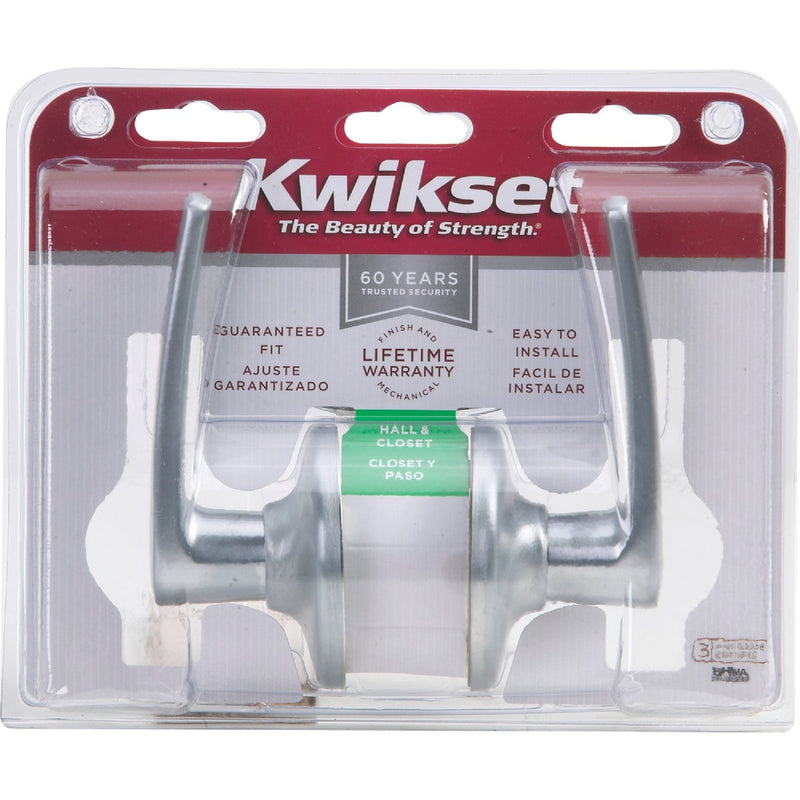 Kwikset Satin Chrome Delta Passage Door Lever