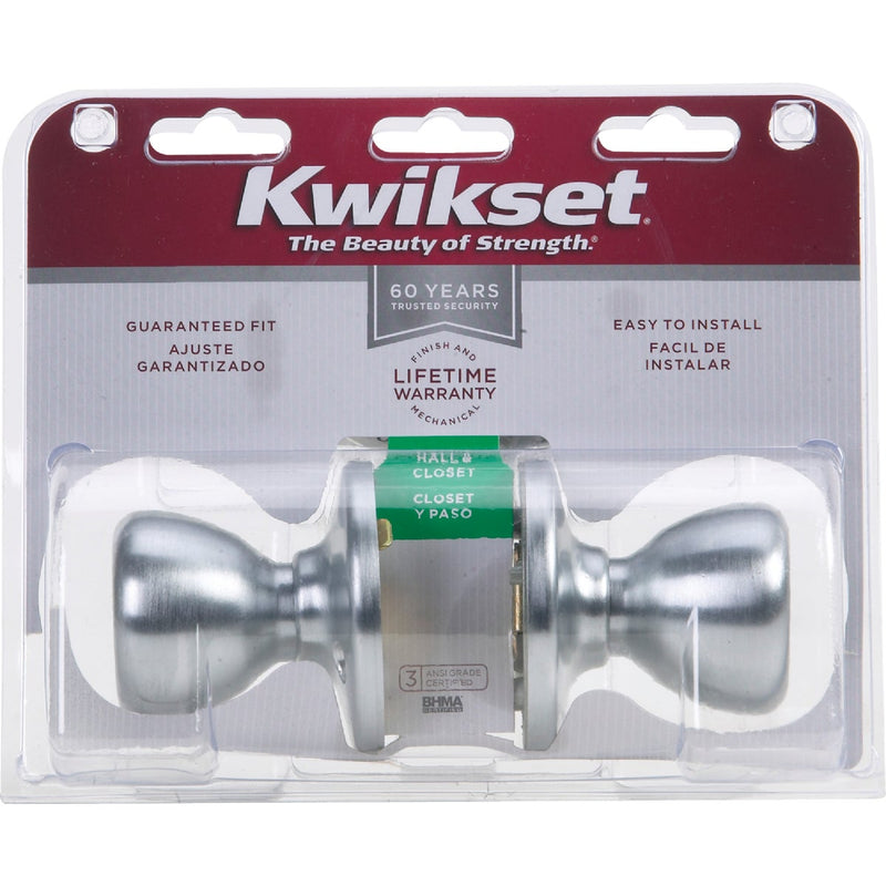 Kwikset Tylo Satin Chrome Hall & Closet Door Knob