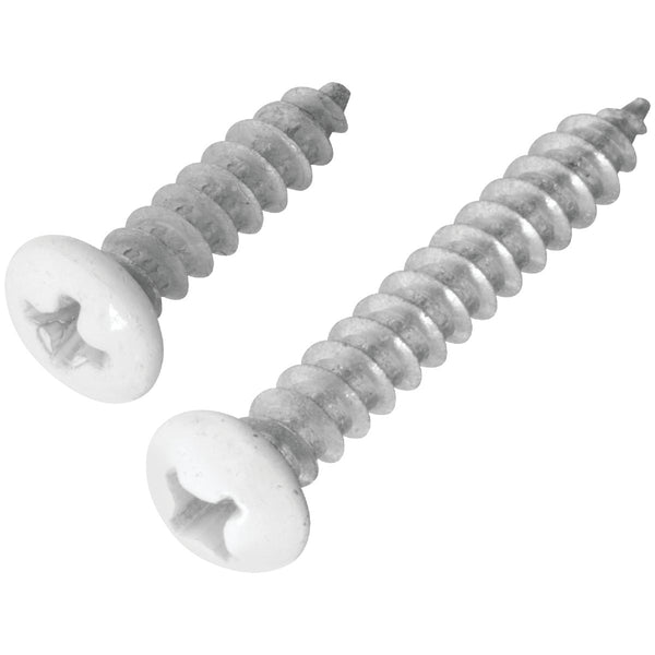 National 108 Phillips Steel Shelf Bracket Screw, White (4-Count)