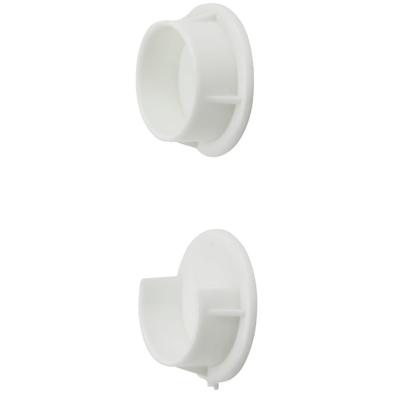 National 1-3/8 In. Plastic Closet Rod Socket, White (2-Pack)