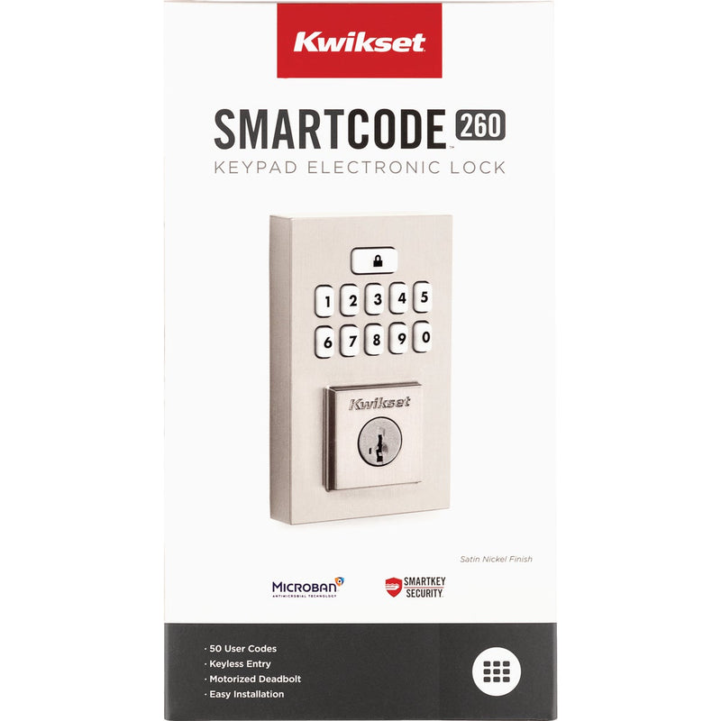 Kwikset Signature Series Contemporary SmartCode Satin Nickel Electronic Deadbolt