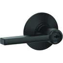 Schlage Latitude Lever Matte Black Keyed Entry Lock