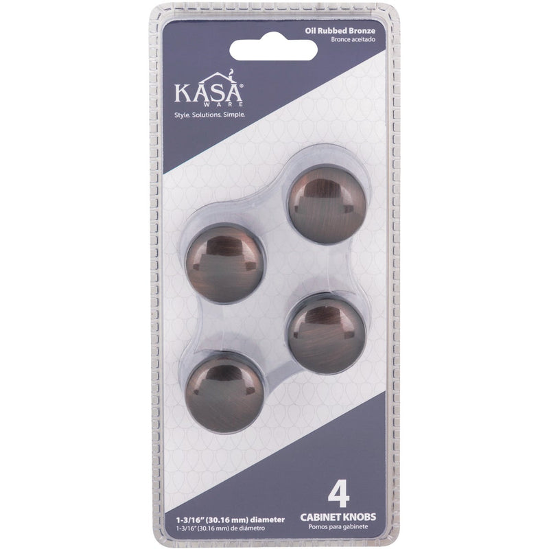 KasaWare 1-3/16 In. Dia. Brushed Oil Rubbed Bronze Cabinet Knob (4-Pack)