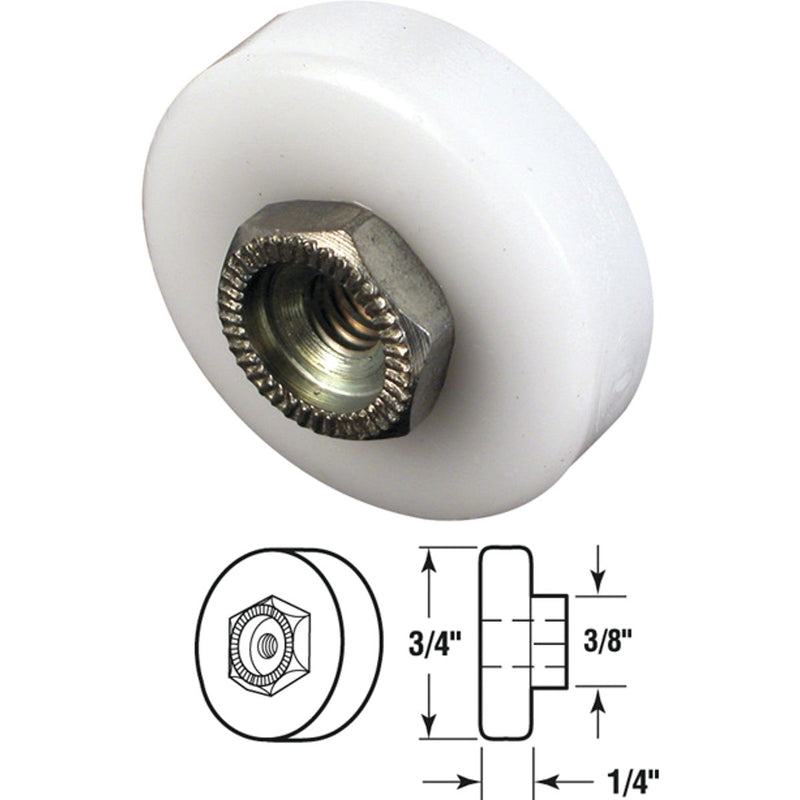 Prime-Line 3/4 In. X 3/8 In. Flat Shower Door Roller (2-Count)