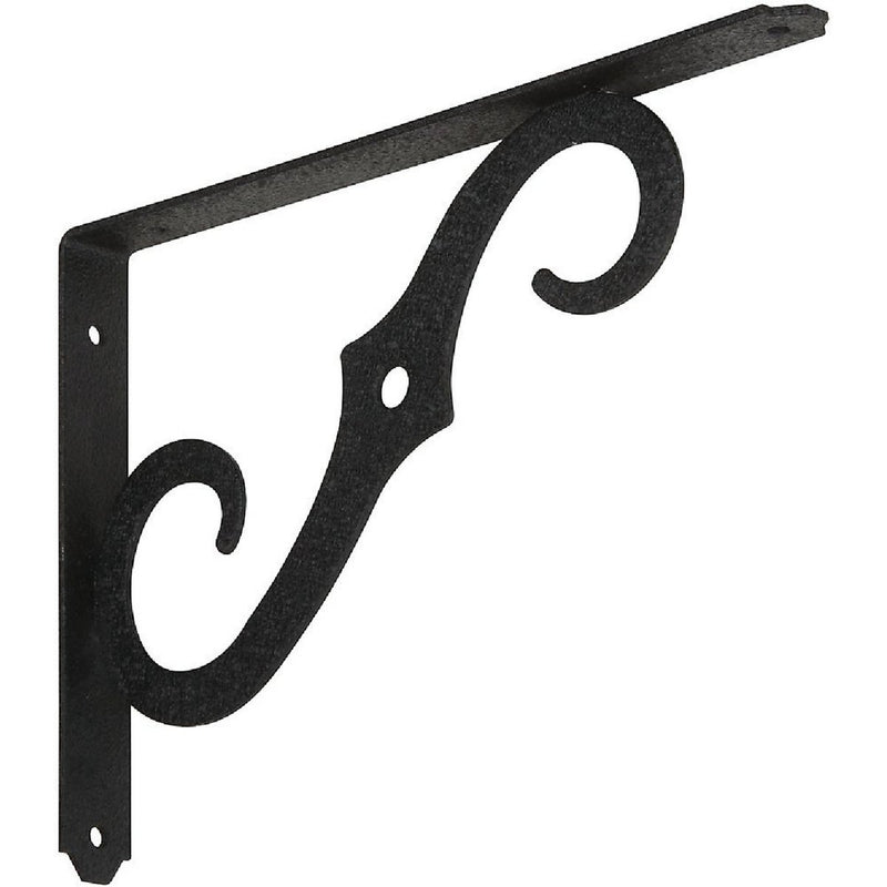 National 152 10 In. D. x 7 In. H. Black Steel Ornamental Shelf Bracket/Plant Hanger