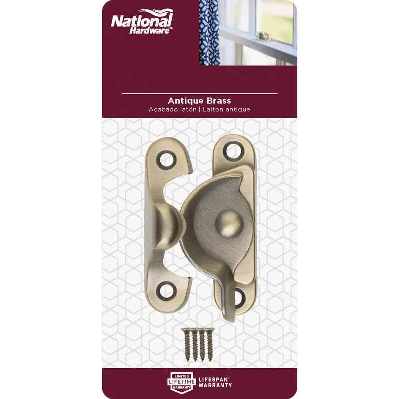 National Antique Brass 7/8 In. Crescent Sash Lock