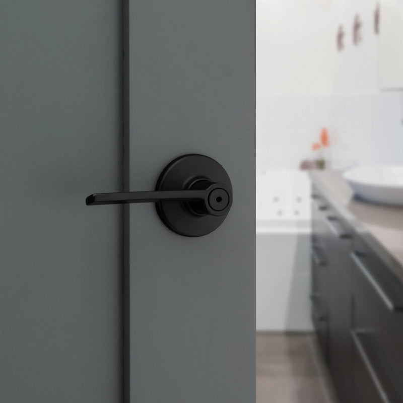 Kwikset Ladera Bed/Bath Lever, Matte Black