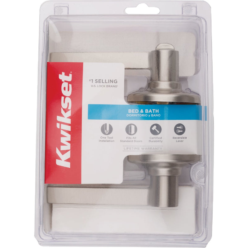 Kwikset Ladera Bed/Bath Lever, Satin Nickel