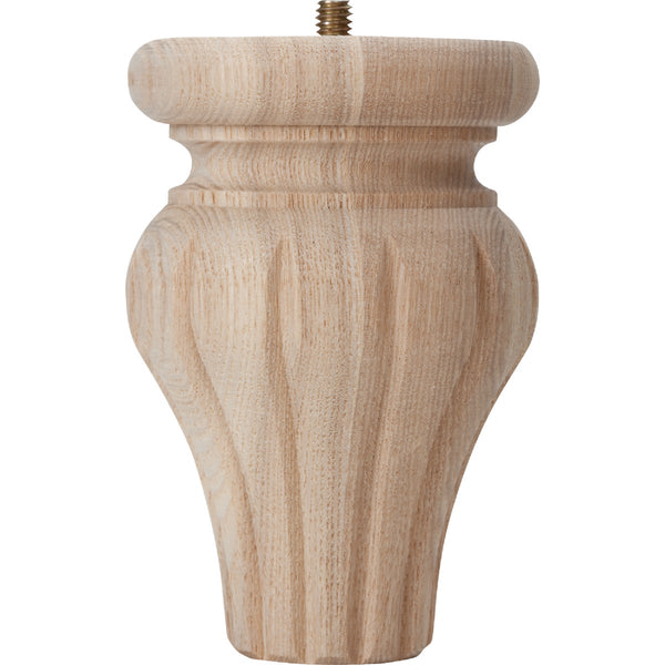 Waddell 4-3/4 In. x 3-1/4 In. Tulip Reeded Ash Bun Foot