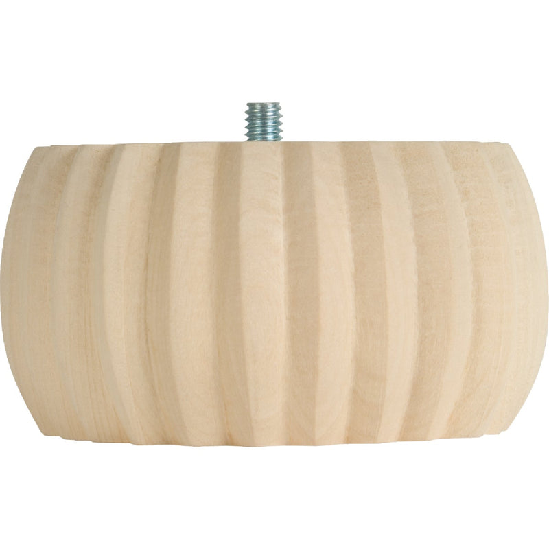 Waddell 2 In. x 4 In. Reeded Hardwood Bun Foot