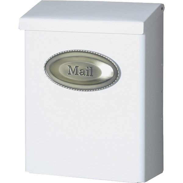 Gibraltar White Designer Vertical Wall Mount Mailbox