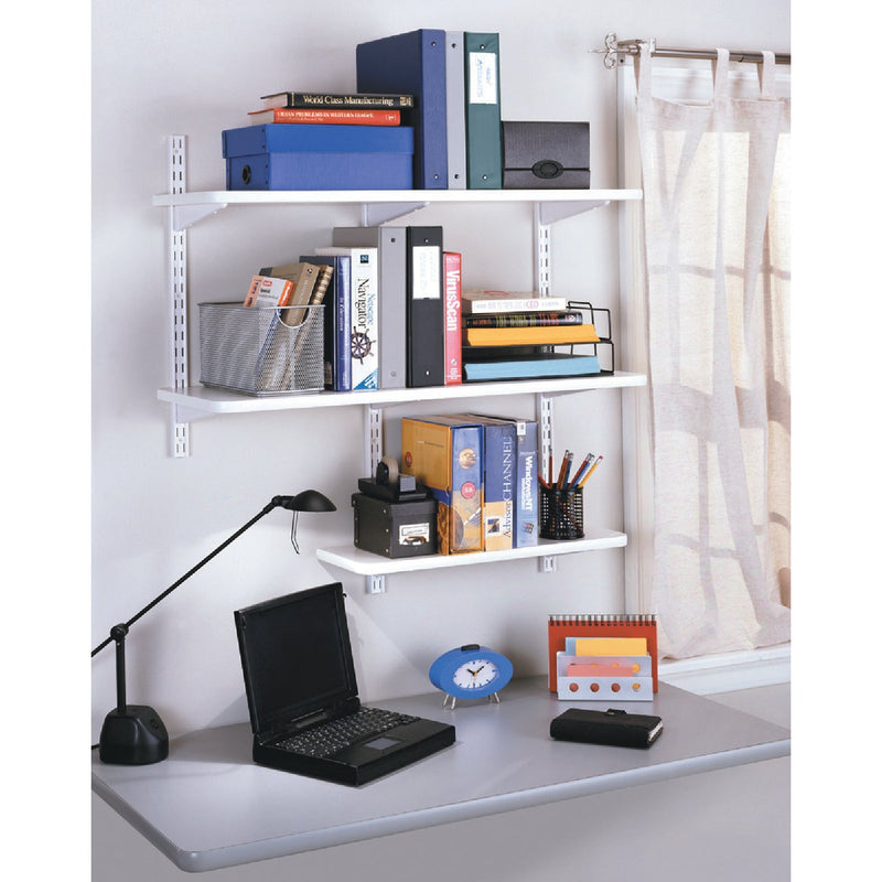 Knape & Vogt 82 Series 16-1/2 In. White Steel Heavy-Duty Double-Slot Shelf Standard