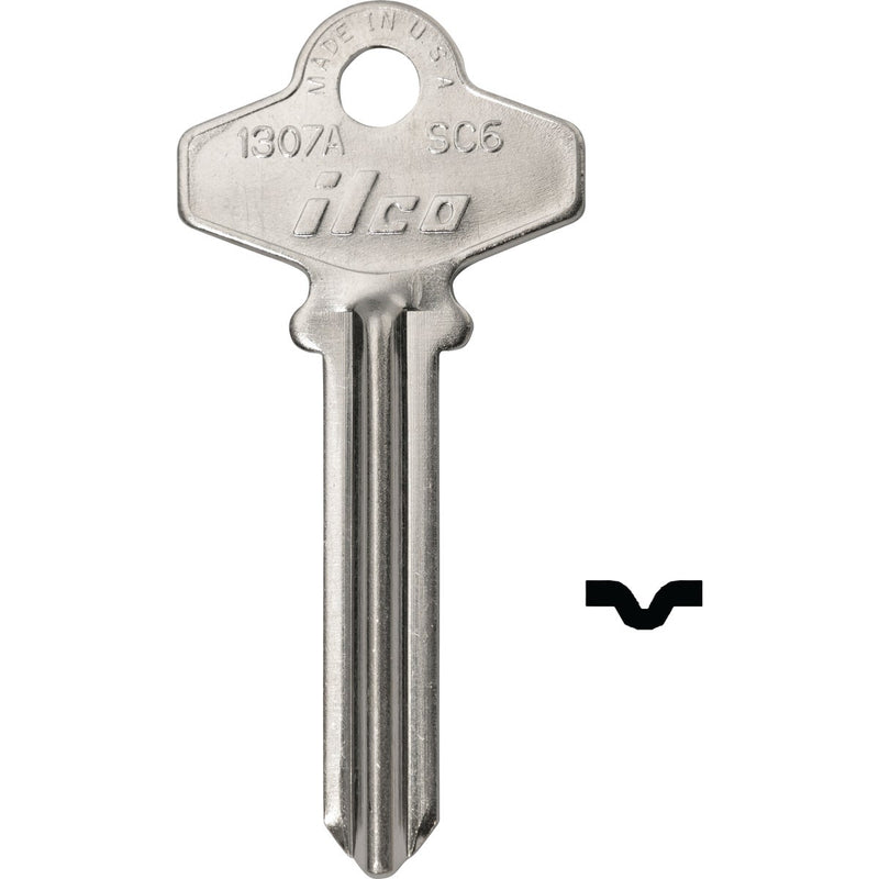 ILCO Schlage Nickel Plated House Key, SC6 / 1307A (10-Pack)
