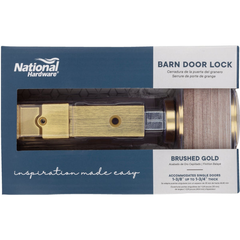 National V1045 Brushed Gold Barn Door Lock