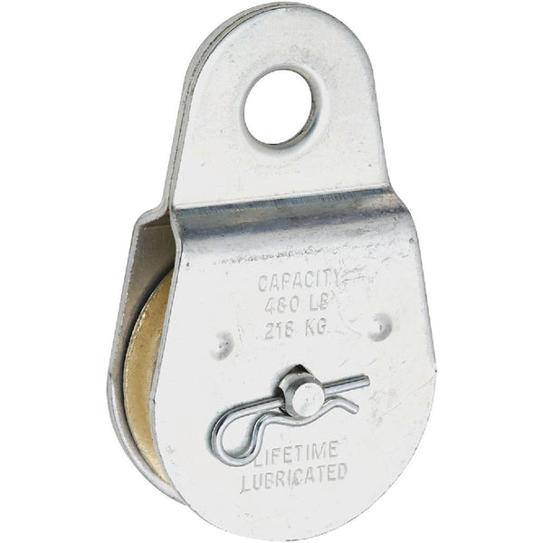 National 3213 2 In. O.D. Single Fixed Eye Steel Rope Pulley