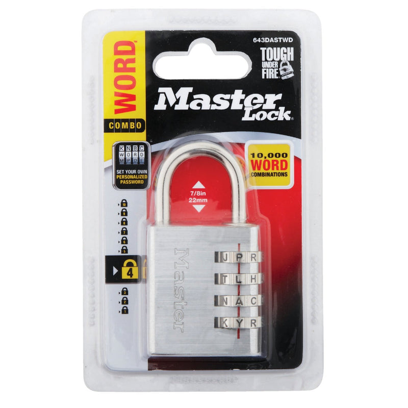 Master Lock 1-9/16 In. Brushed Aluminum Combination Padlock