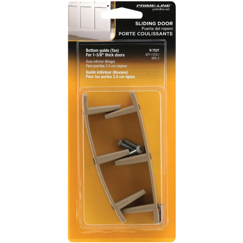 Prime-Line 1-1/8 In. Tan Closet Door Floor Guide (2 Count)