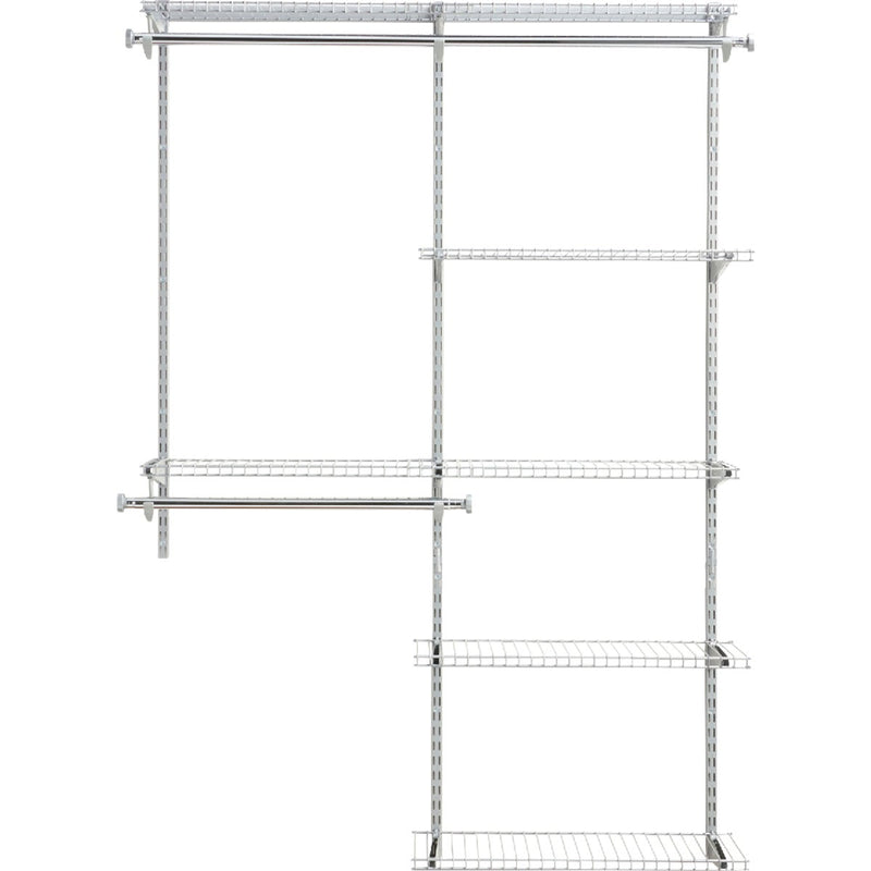 Rubbermaid Configurations Wire Deluxe 4 Ft. to 8 Ft. Closet No-Cut  Adjustable Kit