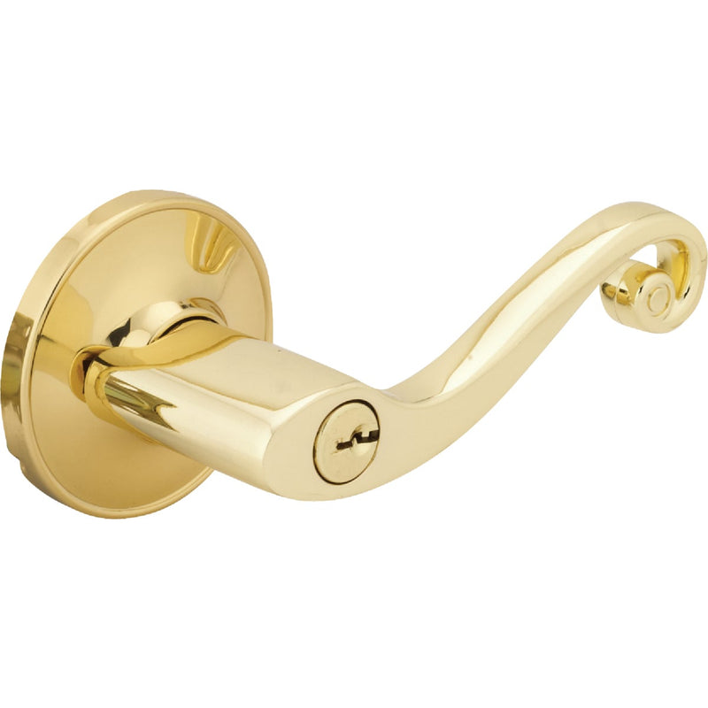 Steel Pro Polished Brass Scroll Entry Door Lever