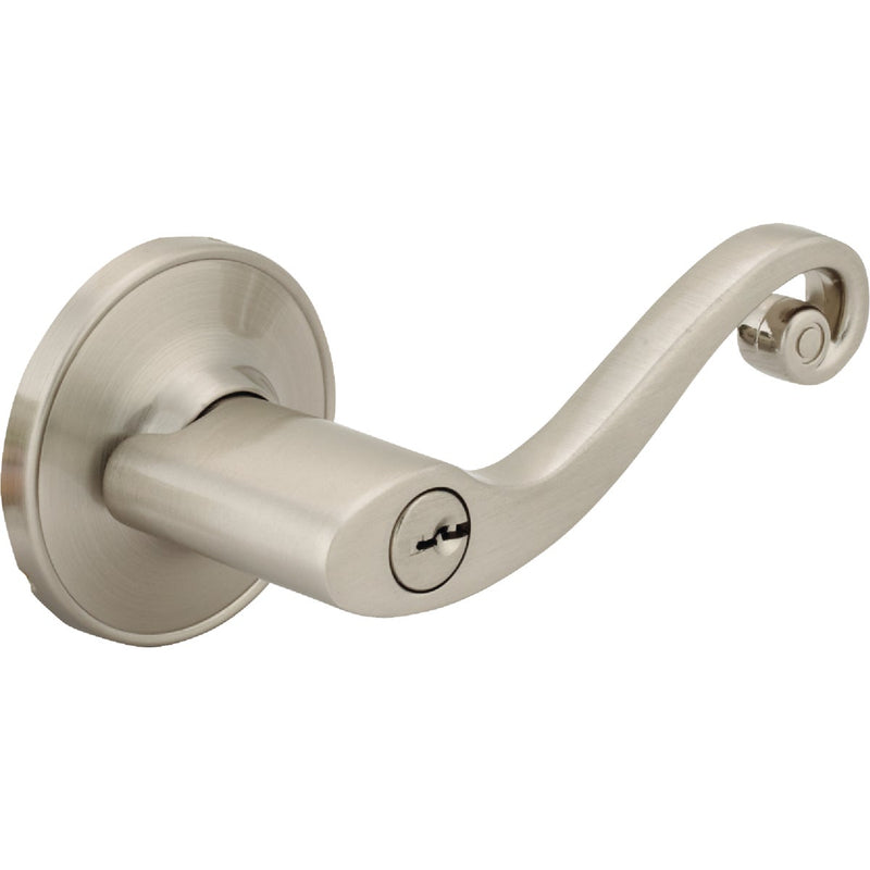 Steel Pro Brushed Nickel Scroll Entry Door Lever