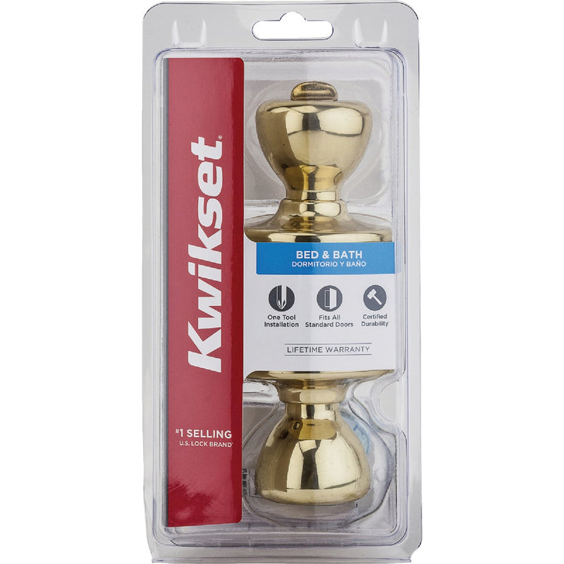 Kwikset Polished Brass Mobile Home Privacy Lockset