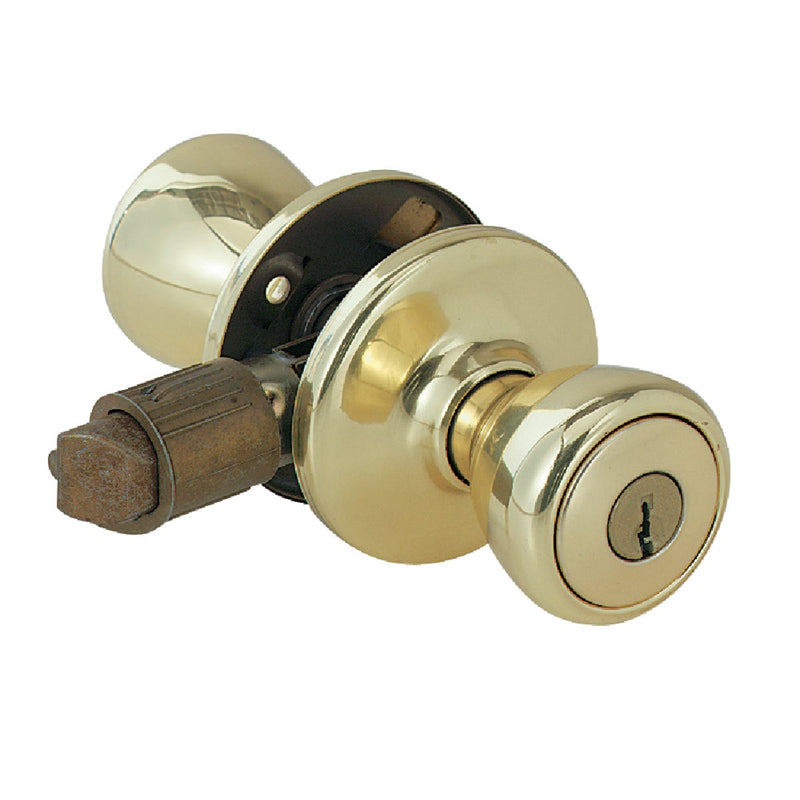 Kwikset Polished Brass Mobile Home Entry Lockset