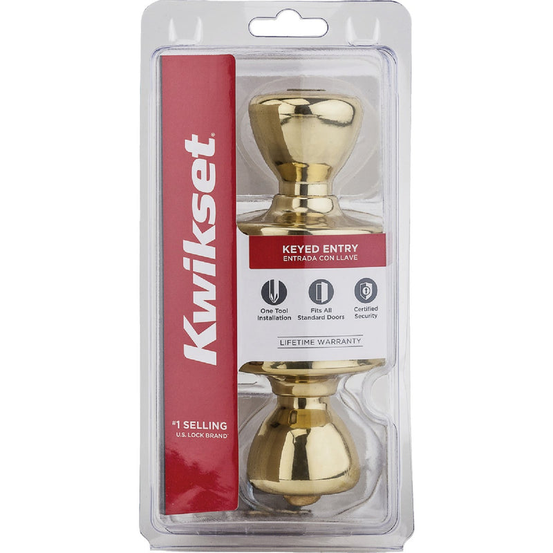 Kwikset Polished Brass Mobile Home Entry Lockset