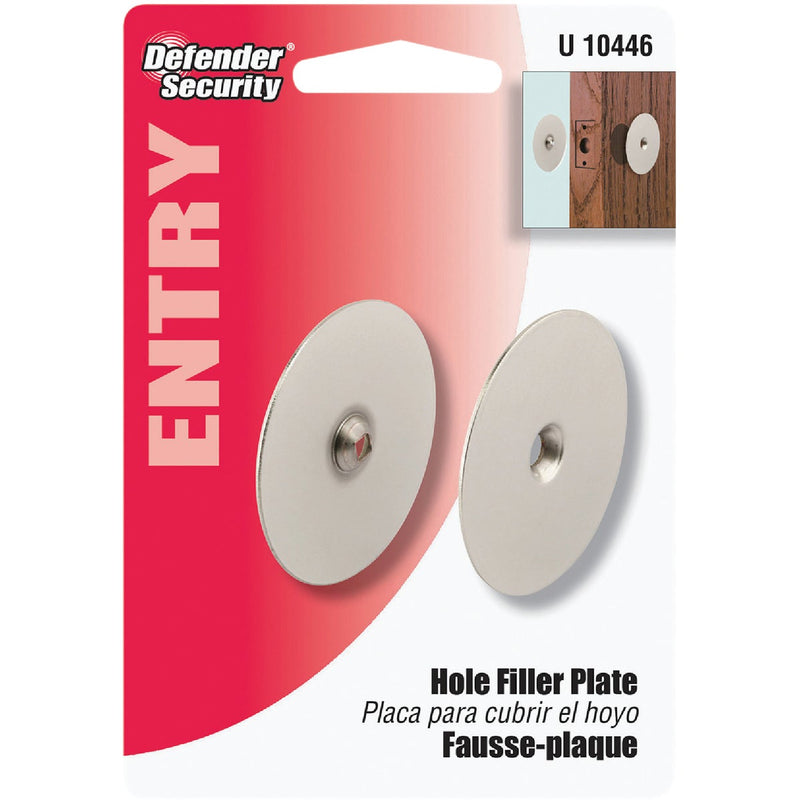 Defender Security 2-5/8 In. Satin Nickel Hole Cover Plate