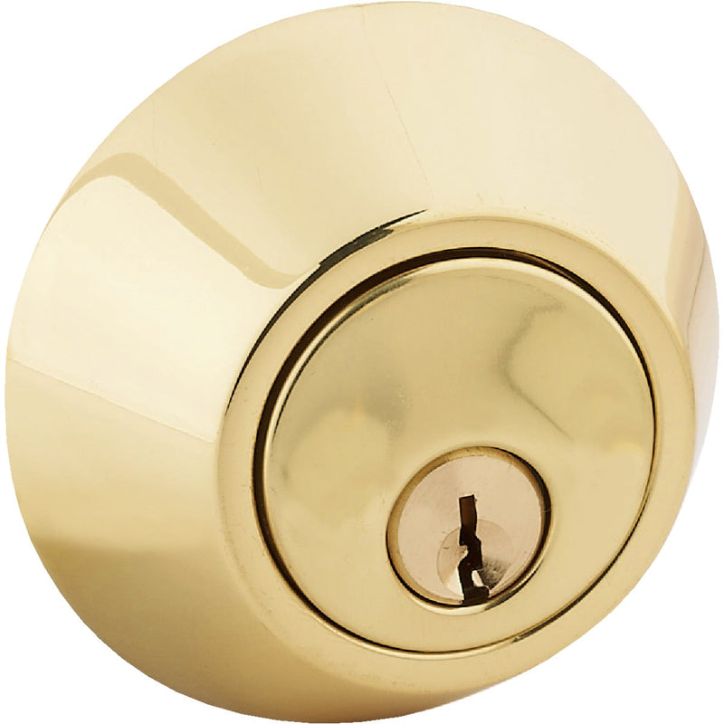 Steel Pro Polished Brass Single Cylinder Deadbolt