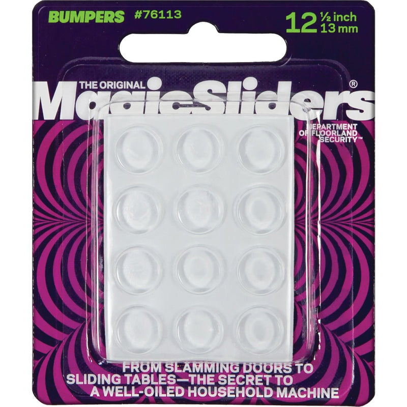 Magic Sliders 1/2 In. Round Clear Self-Stick Bumper (12-Pack)