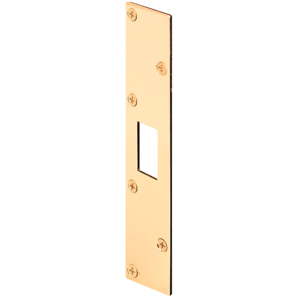 Defender Security Polished Brass 1-5/8 In. Deadbolt Security Strike Plate