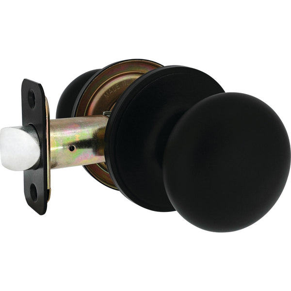 Steel Pro Matte Black Half Round Passage Knob