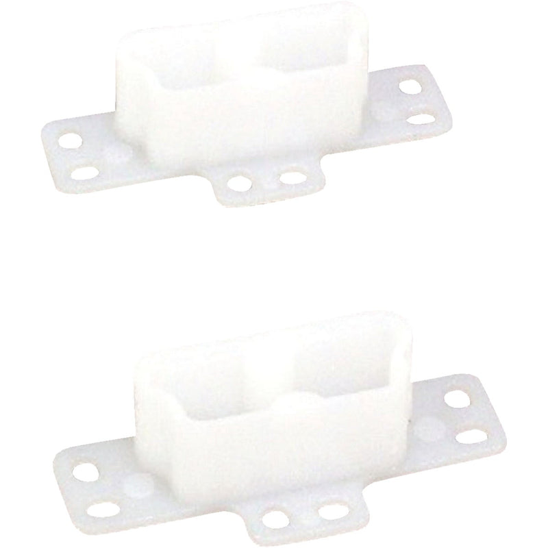 United States Hardware 2-3/4" Rear Plastic White Track Socket (2-Pack)