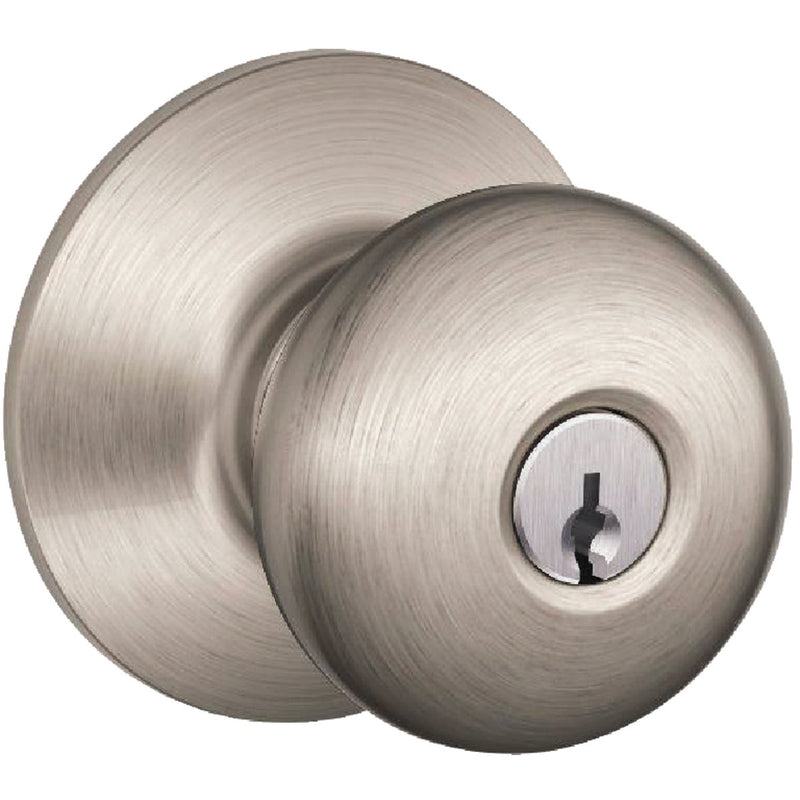 Schlage Plymouth Knob Satin Nickel Keyed Entry Lock