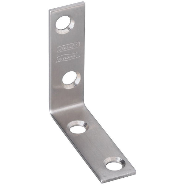 National Catalog V415 2 In. x 5/8 In. Stainless Steel Corner Brace (2-Count)