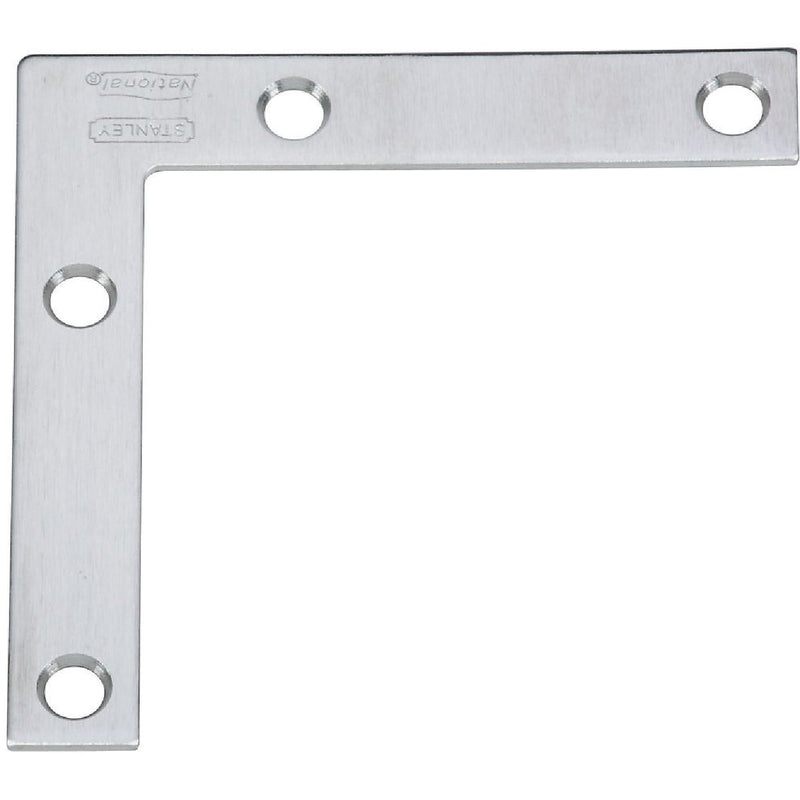 National Catalog V417 3 In. x 1/2 In. Stainless Steel Flat Corner Brace (2-Count)