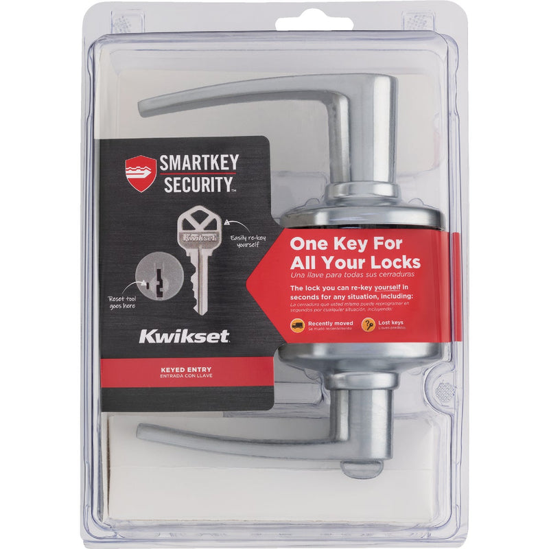 Kwikset Satin Chrome Delta Entry Door Lever with SmartKey