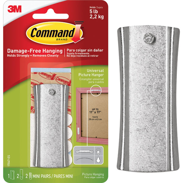 Command Sticky Nail Sawtooth Hanger, White, 1 Hanger, 2 Large Strips, 2 Sets of Mini Strips