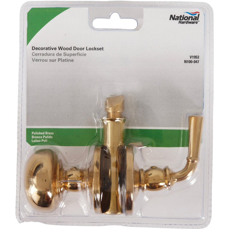 National Polished Brass Storm Door Knob Latch