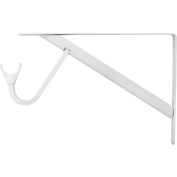 John Sterling Closet-Pro 8 In. H. x 12 In. D. Snap-In Closet Shelf & Rod Bracket, White