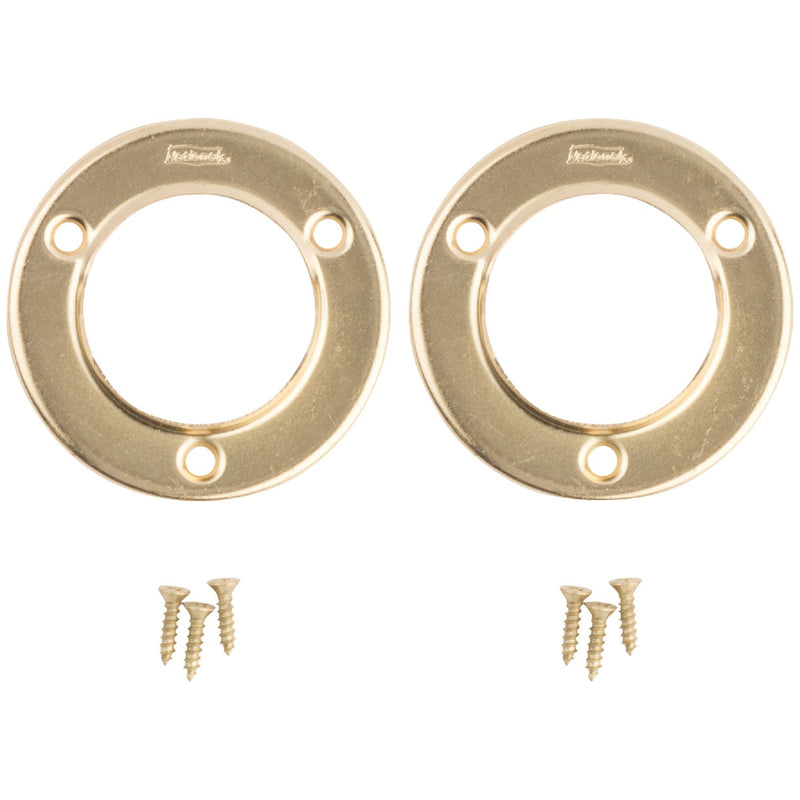 National 1-3/8 In. Steel Closet Rod Socket, Satin Brass (2-Pack)