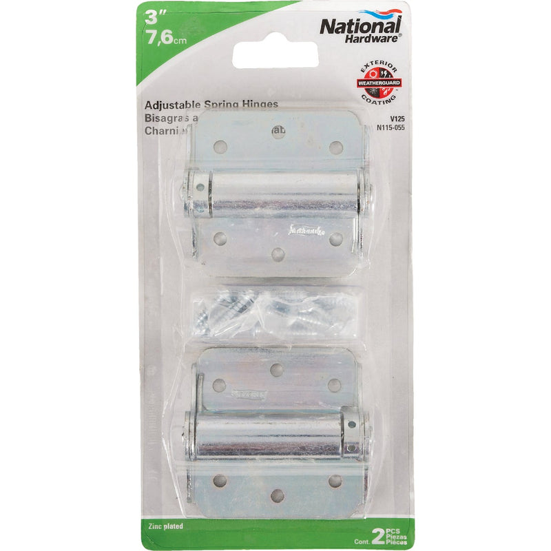 National 3 In. Zinc Plated Full-Surface Spring Door Hinge (2-Pack)