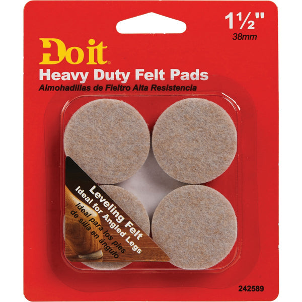 Do it Leveling 1-1/2 In. Dia x 9mm H Round Self Adhesive Furniture Glide, (4-Pack)