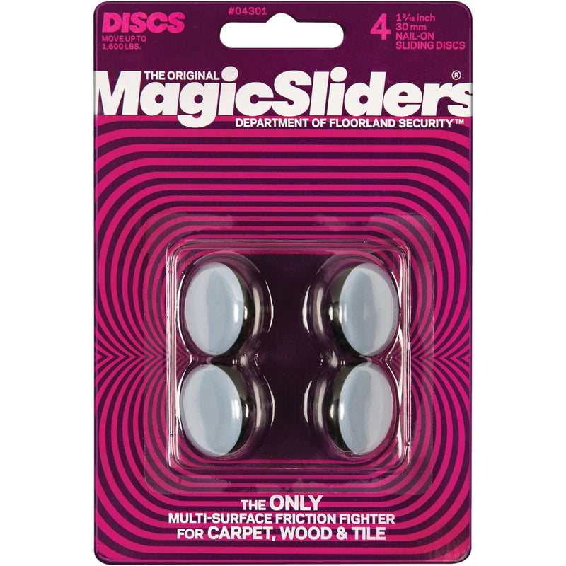 Magic Sliders 1-3/16 In. Round Nail on Furniture Glide,(4-Pack)